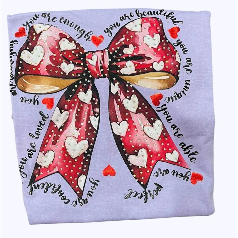Purple Shirt with Heart Bow Design